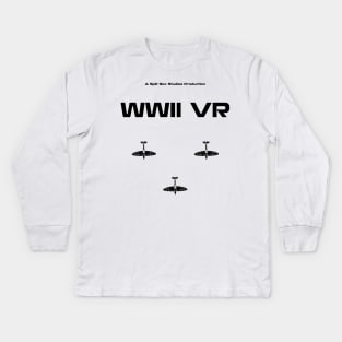 WWII VR Shirt - Black on White Kids Long Sleeve T-Shirt